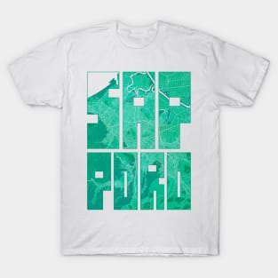 Sapporo, Japan City Map Typography - Watercolor T-Shirt